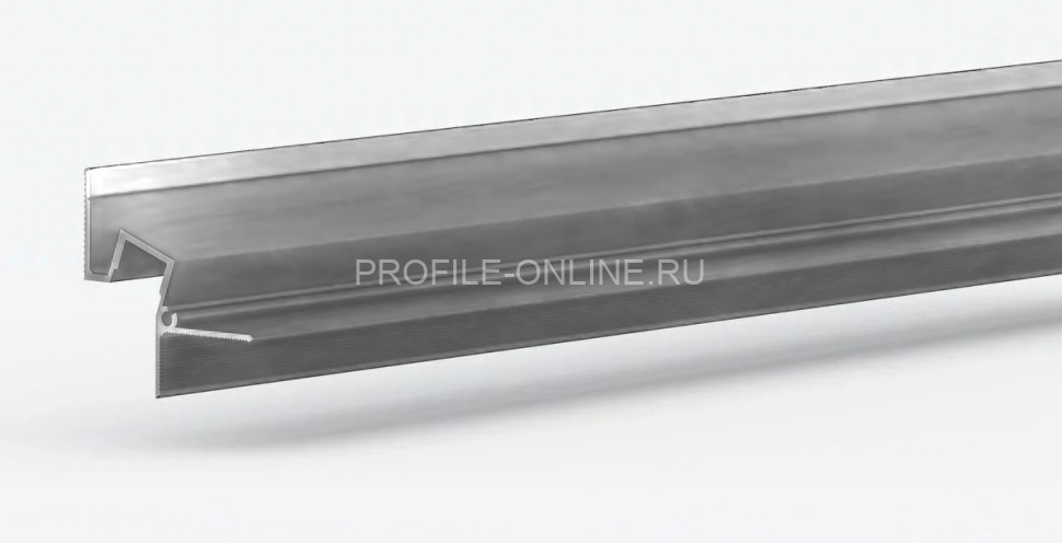 Алюминиевый теневой потолочный плинтус 43.8х44.1 мм скрытого монтажа под подсветку Laconistiq Gips Classic без покрытия 300 см отступ 19 мм