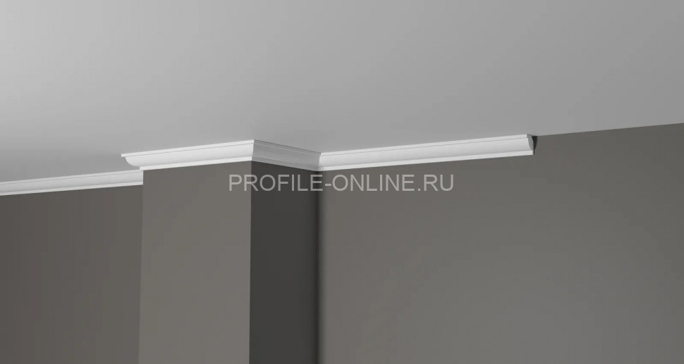 Декоративный плинтус для потолка 20х20 мм Decor-Dizayn DD38 полистирол белый, под покраску 2 м