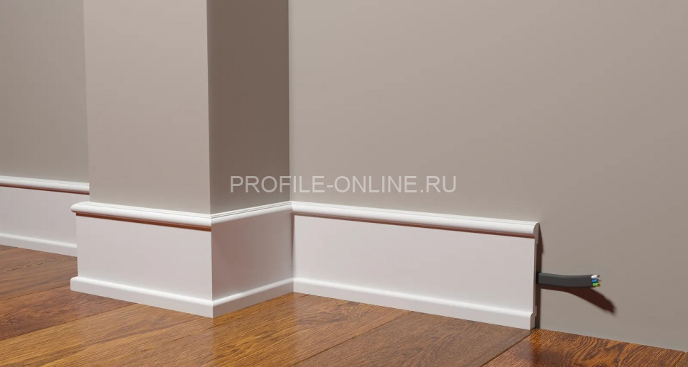 Напольный плинтус 100х17 мм Decor-Dizayn DD712 полистирол белый, под покраску 2 м