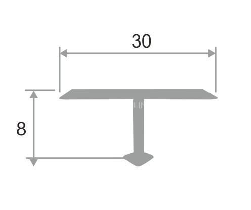 Т-образный профиль алюминиевый 30 мм ПТ-30 бронза глянец 2,7 м