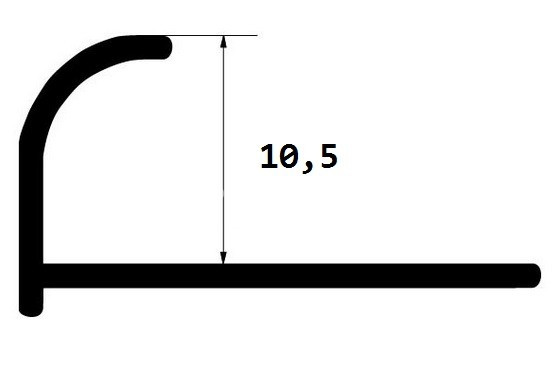 Латунный С-профиль для плитки 10 мм ЛР-9,5 антик 270 см
