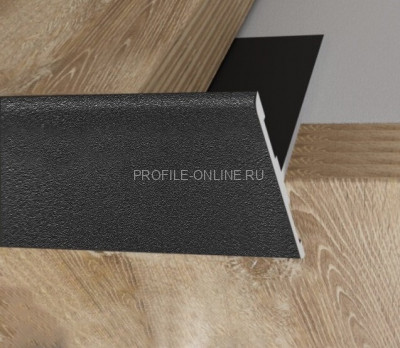 Алюминиевый Т-образный профиль торцевой закладной 23 мм ПО-158 черный муар 2.7 м