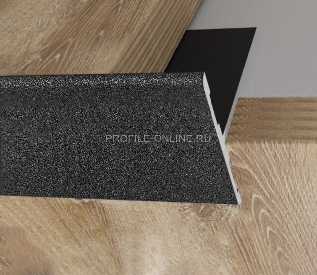 Алюминиевый Т-образный профиль торцевой закладной 23 мм ПО-158 черный муар 2.7 м