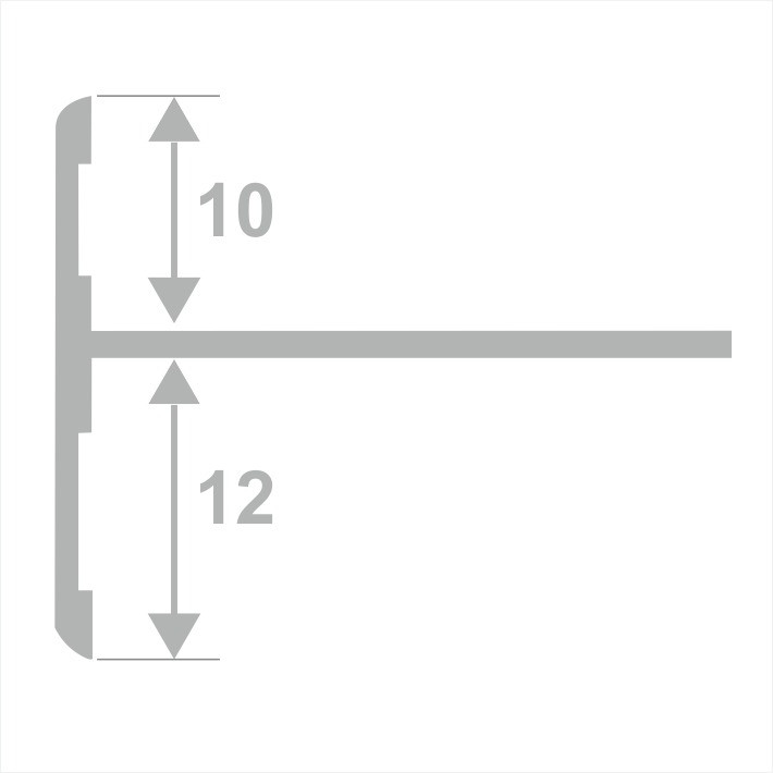 Алюминиевый Т-образный профиль торцевой закладной 23 мм ПО-158 черный муар 2.7 м