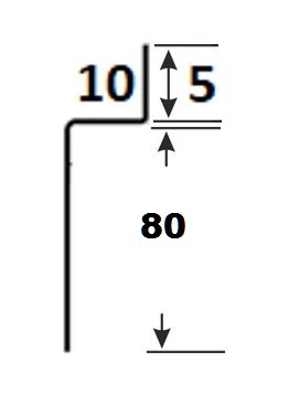 Нержавеющий плинтус скрытого монтажа стальной под гипсокартон 80 мм FiZ 80 P полированная сталь 250 см