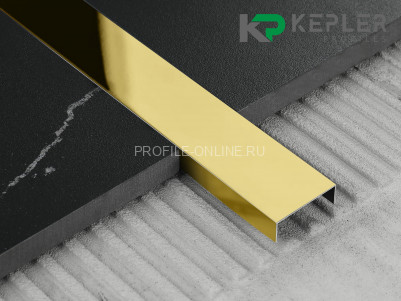 П-образный профиль 10х30 мм из нержавеющей стали SS 304 FSUP30-GP S.S.304 золото полированное 2.7 м