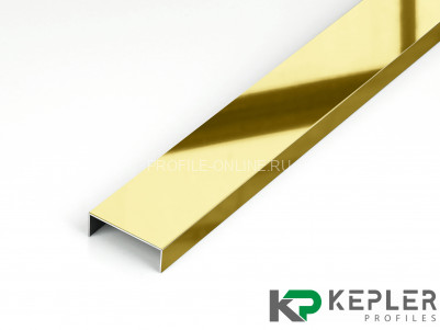 П-образный профиль 10х30 мм из нержавеющей стали SS 304 FSUP30-GP S.S.304 золото полированное 2.7 м