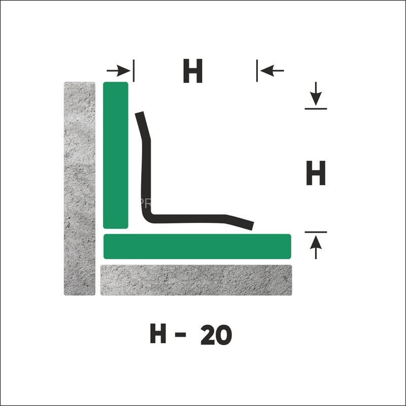Нержавеющий уголок стальной внутренний с загнутыми краями 20х20 мм FV 20 GP золото полированное 300 см