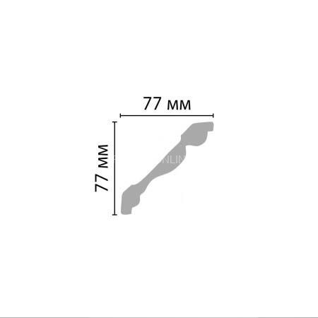 Плинтус потолочный гладкий DECOMASTER D154ДМ (77x77x2000) ударопрочный, белый, под покраску