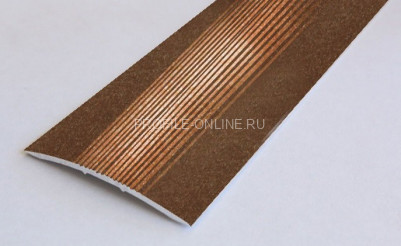 Одноуровневый порог алюминиевый с рифлением 39 мм А5 КР Бронза 2,7 м (упаковка 10 штук)