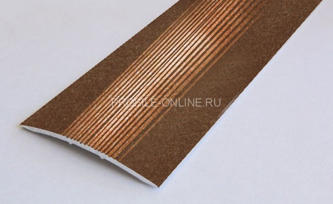 Одноуровневый порог алюминиевый с рифлением 39 мм А5 КР Бронза 2,7 м (упаковка 10 штук)