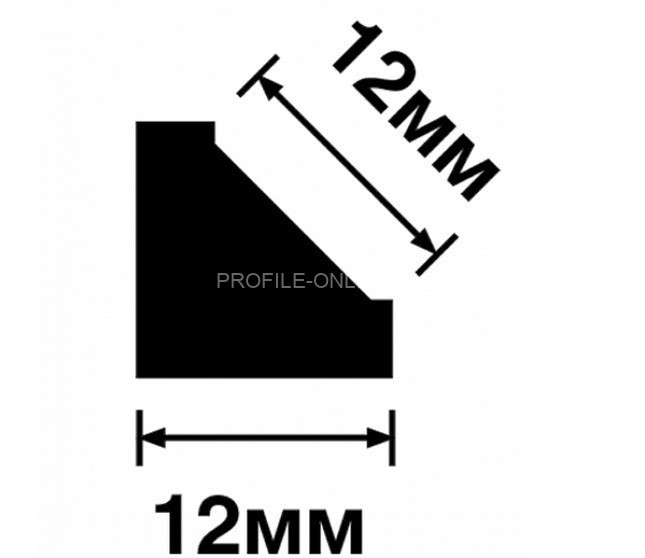 Молдинг 12х12 мм 12х12 мм HiWood D12V2 белый 270 см