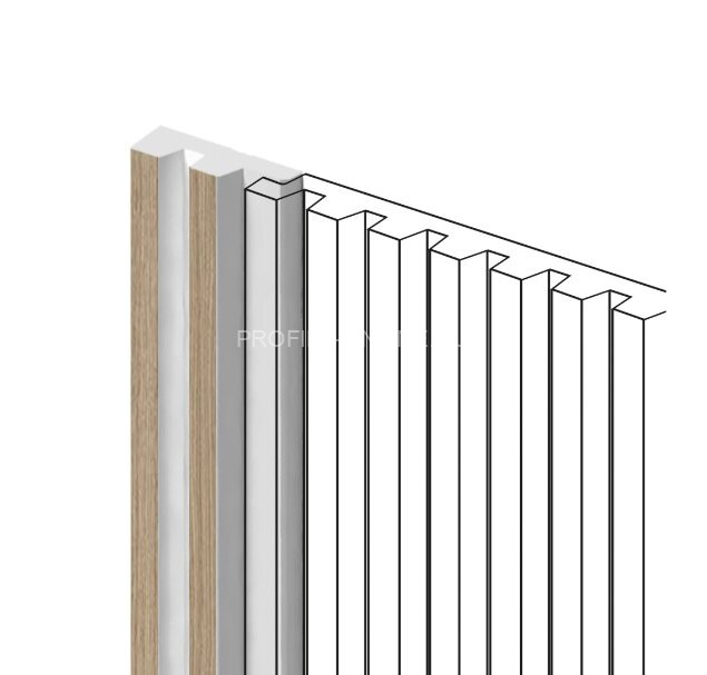 Финишный молдинг для стеновых панелей 11х34 мм HiWood LF129A BR417N под дерево 270 см