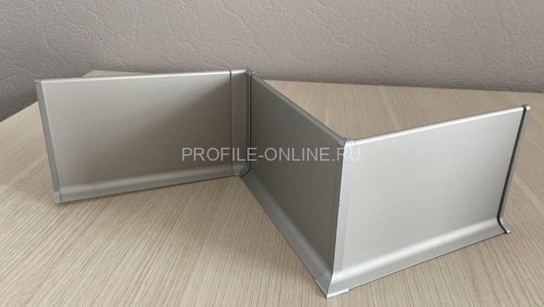 Плинтус напольный алюминиевый 100 мм ПЛ-100 серебро матовое 3 м