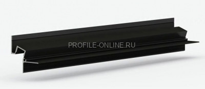 Алюминиевый теневой потолочный плинтус 43.8х44.1 мм скрытого монтажа под подсветку Laconistiq Gips Classic черный 300 см отступ 19 мм