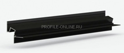 Алюминиевый теневой потолочный плинтус 43.8х44.1 мм скрытого монтажа под подсветку Laconistiq Gips Classic черный 300 см отступ 19 мм
