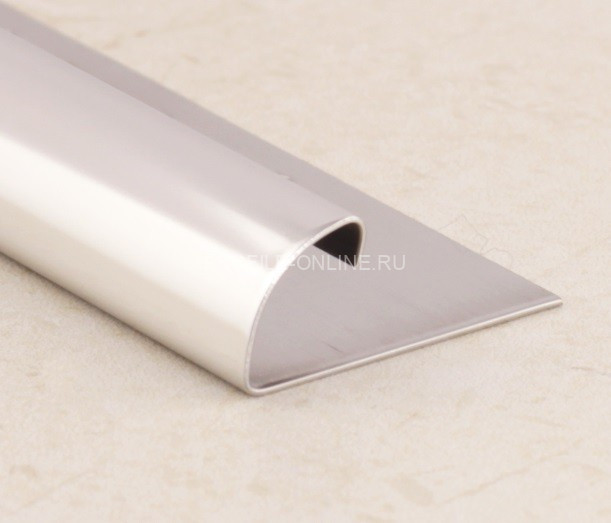 С-профиль из нержавеющей стали (раскладка) SR003-10H серебро глянец 2,7 м