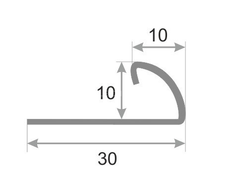 С-профиль из нержавеющей стали (раскладка) SR003-10H серебро глянец 2,7 м