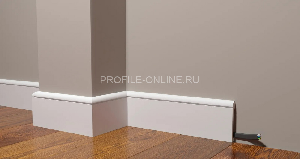 Напольный плинтус 90х13 мм Decor-Dizayn DD715 полистирол белый, под покраску 2 м