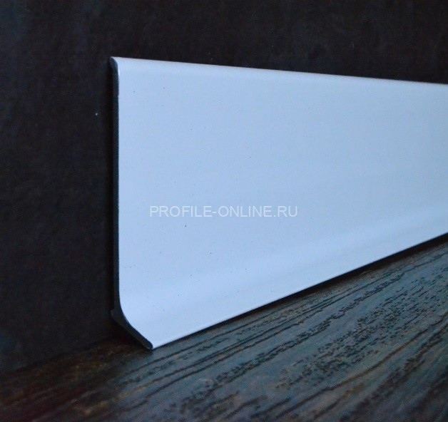 Плинтус напольный алюминиевый 80 мм ПТ-79/15 белый 3 м