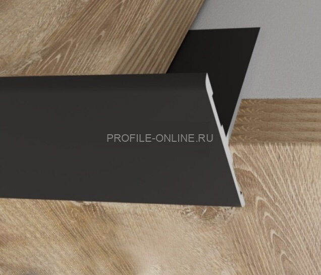 Алюминиевый Т-образный профиль торцевой закладной 23 мм ПО-158 черный матовый 2.7 м