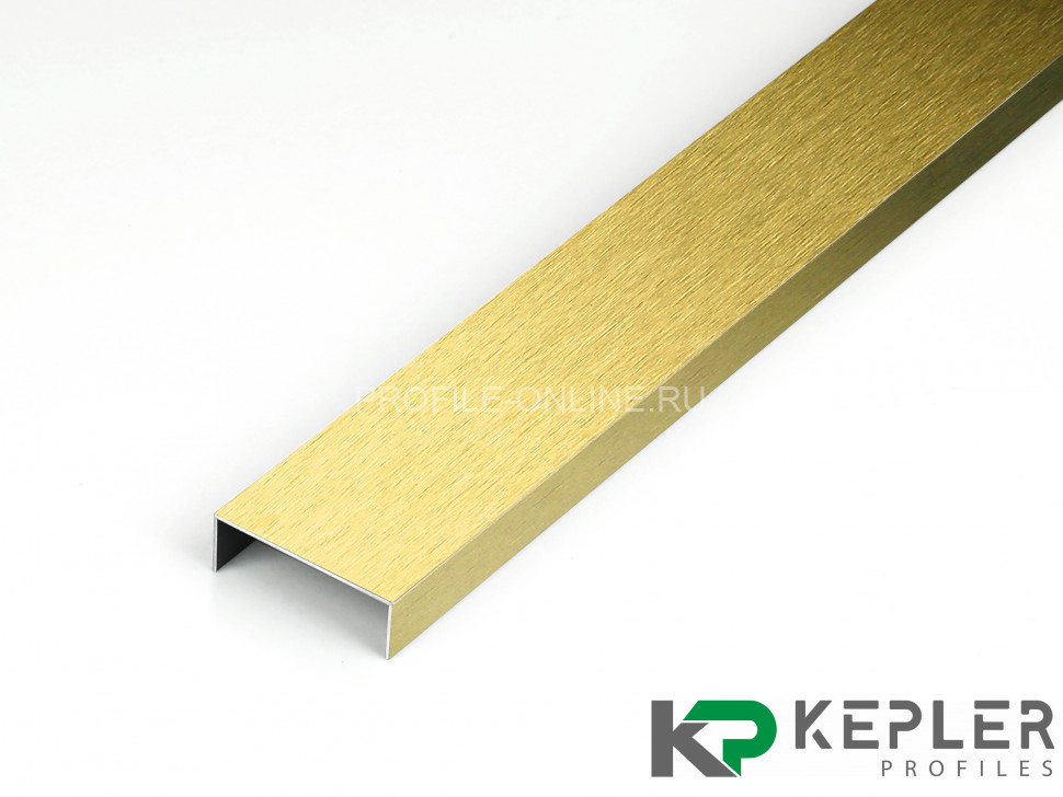 П-образный профиль 10х30 мм из нержавеющей стали SS 304 FSUP30-GS S.S.304 золото сатинированное 2.7 м