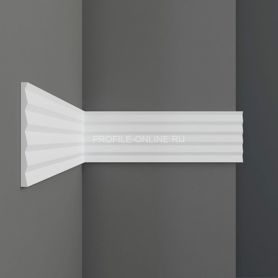 Стеновая декоративная панель 3D Decomaster D301 Дюропрофиль 10х150х2000 мм белая под покраску