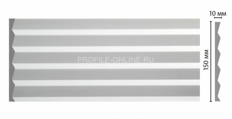 Стеновая декоративная панель 3D Decomaster D301 Дюропрофиль 10х150х2000 мм белая под покраску