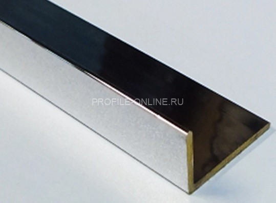 Латунный уголок разнополочный 20х10 PL 20x10 ОC хром 2,7м