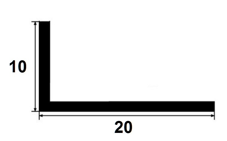 Латунный уголок разнополочный 20х10 PL 20x10 ОC хром 2,7м