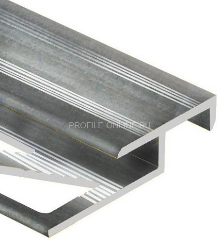 Алюминиевый Т-образный профиль закладной лестничный 20х10 мм PV51-01 полированный 2,7 м
