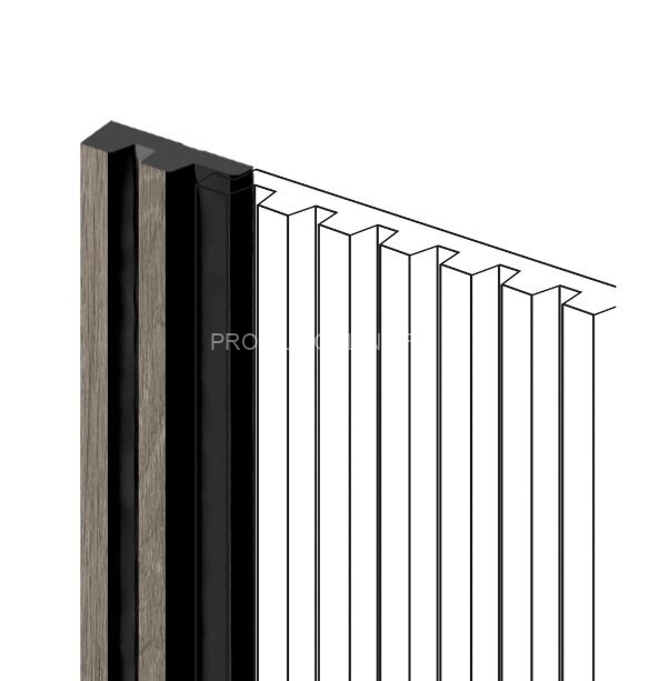 Финишный молдинг для стеновых панелей 11х34 мм HiWood LF129A BR490NK под дерево 270 см