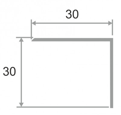 Равнополочный латунный уголок PА 30 OS 30х30 шлифованный 2,7м