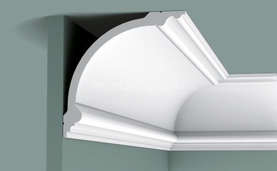 Потолочный плинтус Orac Decor Purotouch C338 белого цвета из полиуретана 184х184 мм 200 см