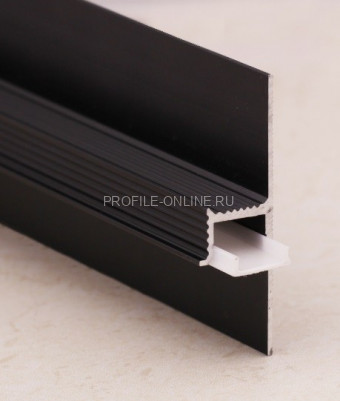 Алюминиевый теневой плинтус скрытого монтажа для светодиодных лент ПО-143 черный матовый 2,7 м