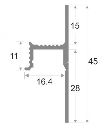 Алюминиевый теневой плинтус скрытого монтажа для светодиодных лент ПО-143 черный матовый 2,7 м