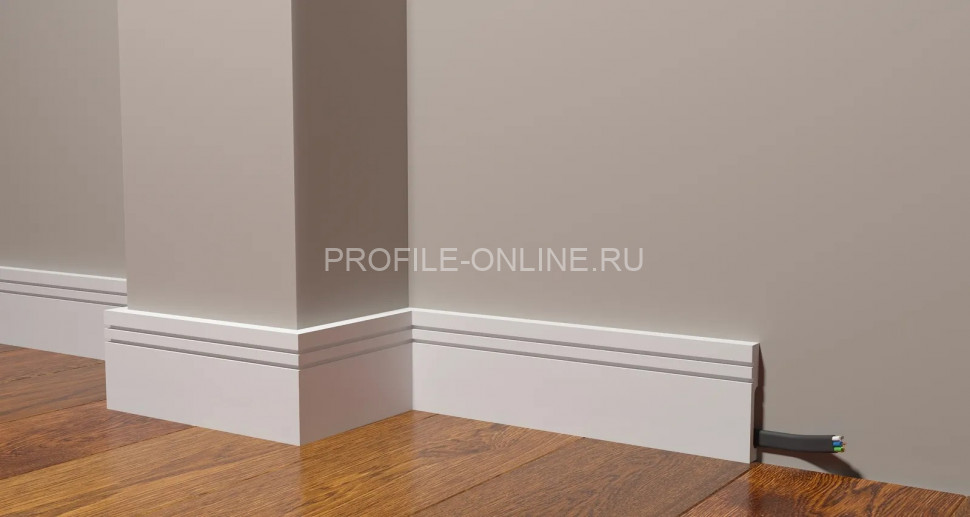 Напольный плинтус 80х13 мм Decor-Dizayn DD717 полистирол белый, под покраску 2 м