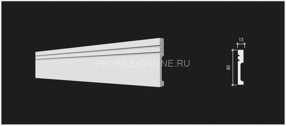 Напольный плинтус 80х13 мм Decor-Dizayn DD717 полистирол белый, под покраску 2 м