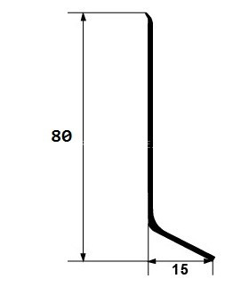 Плинтус напольный алюминиевый 80 мм ПТ-79/15 серебро 3 м