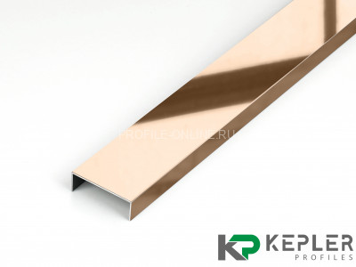 П-образный профиль 10х30 мм из нержавеющей стали SS 304 FSUP30-RP S.S.304 розовое золото полированное 2.7 м