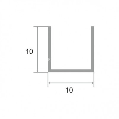 П-профиль 10х10 мм из алюминия П-10х10 бронза матовая 2,7 м