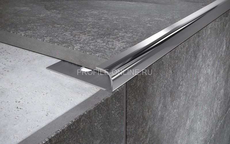 Нержавеющий С-профиль стальной 8 мм FR 8 P полированная сталь 270 см