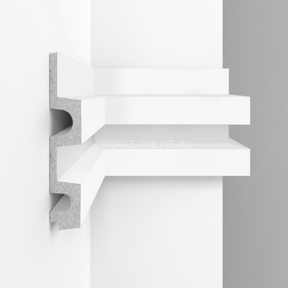 Стеновая декоративная панель 3D Decomaster D302 Дюропрофиль 122х21х2900 мм белая под покраску