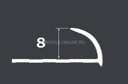Алюминиевый С-образный профиль 8 мм PV16-18 черный матовый 2,7 м