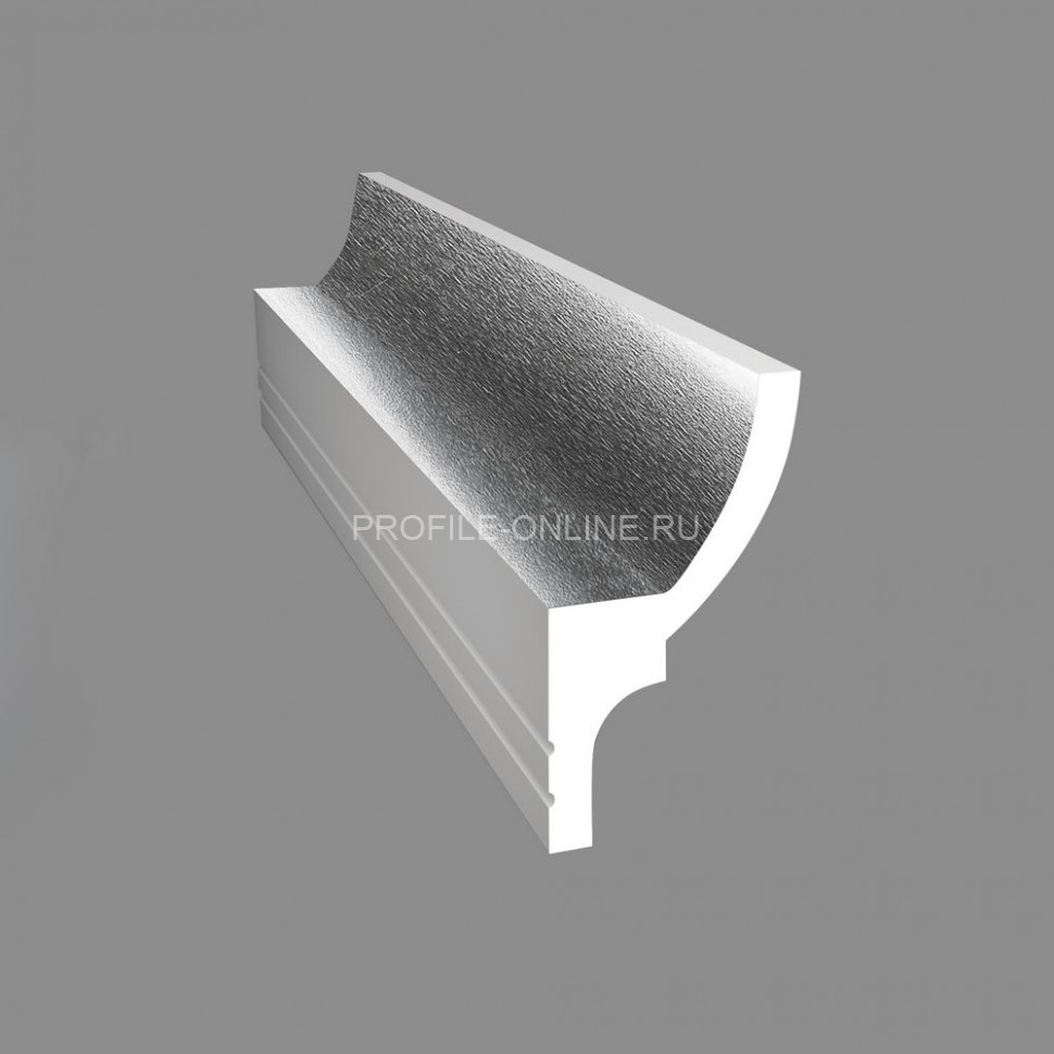 Плинтус потолочный гладкий под подсветку DECOMASTER D501 ДМ (73x40x2000) ударопрочный, белый, под покраску