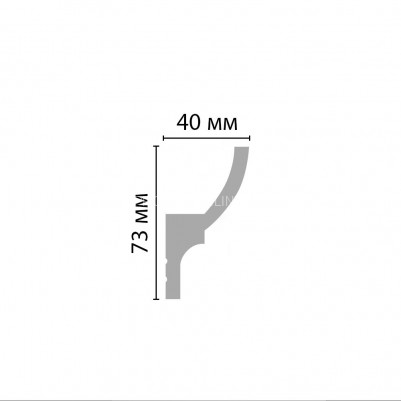 Плинтус потолочный гладкий под подсветку DECOMASTER D501 ДМ (73x40x2000) ударопрочный, белый, под покраску