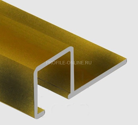 Алюминиевый П-образный профиль закладной 10х10 мм PV31-04 золото матовое 2,7 м