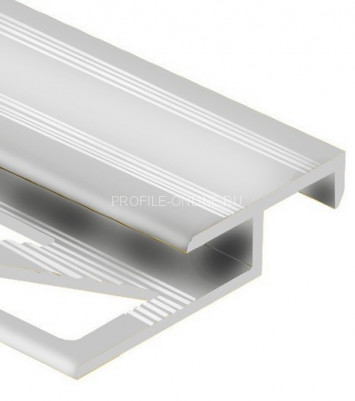 Алюминиевый Т-образный профиль закладной лестничный 20х10 мм PV51-02 серебро матовое 2,7 м