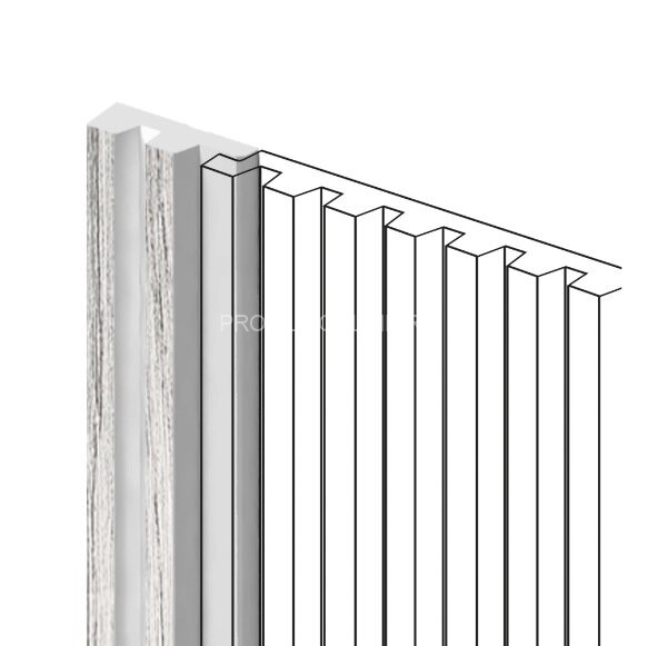 Финишный молдинг для стеновых панелей 11х34 мм HiWood LF129A GR24N под дерево 270 см