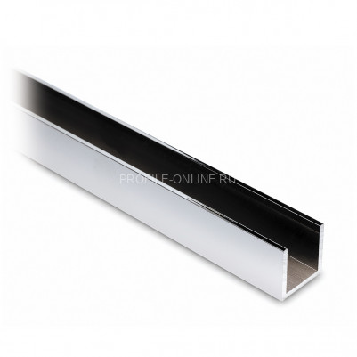 Алюминиевый П-образный профиль 12х19 мм анодированный под ЛДСП панель Диал серебро 3 м